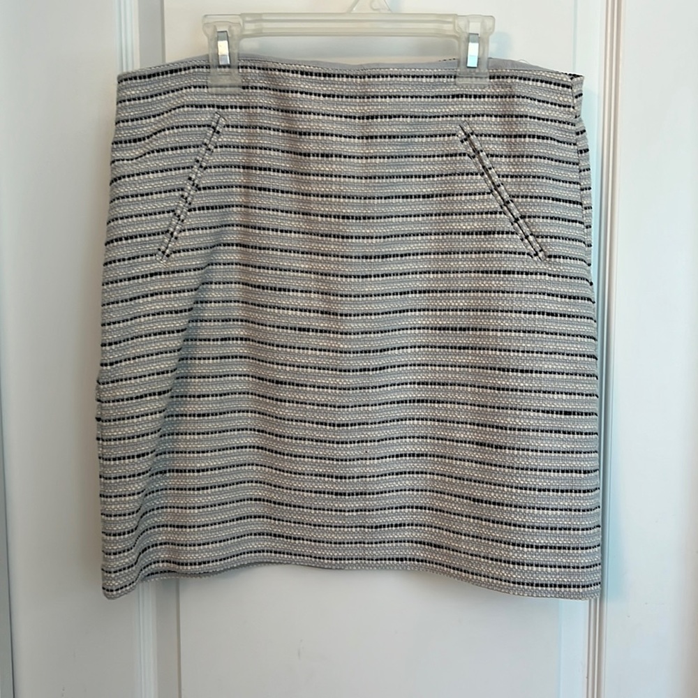 Loft pencil skirt - light blue, navy and cream